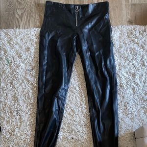Zara Leather high waisted pants